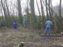 opruimen van het gezaagde hout